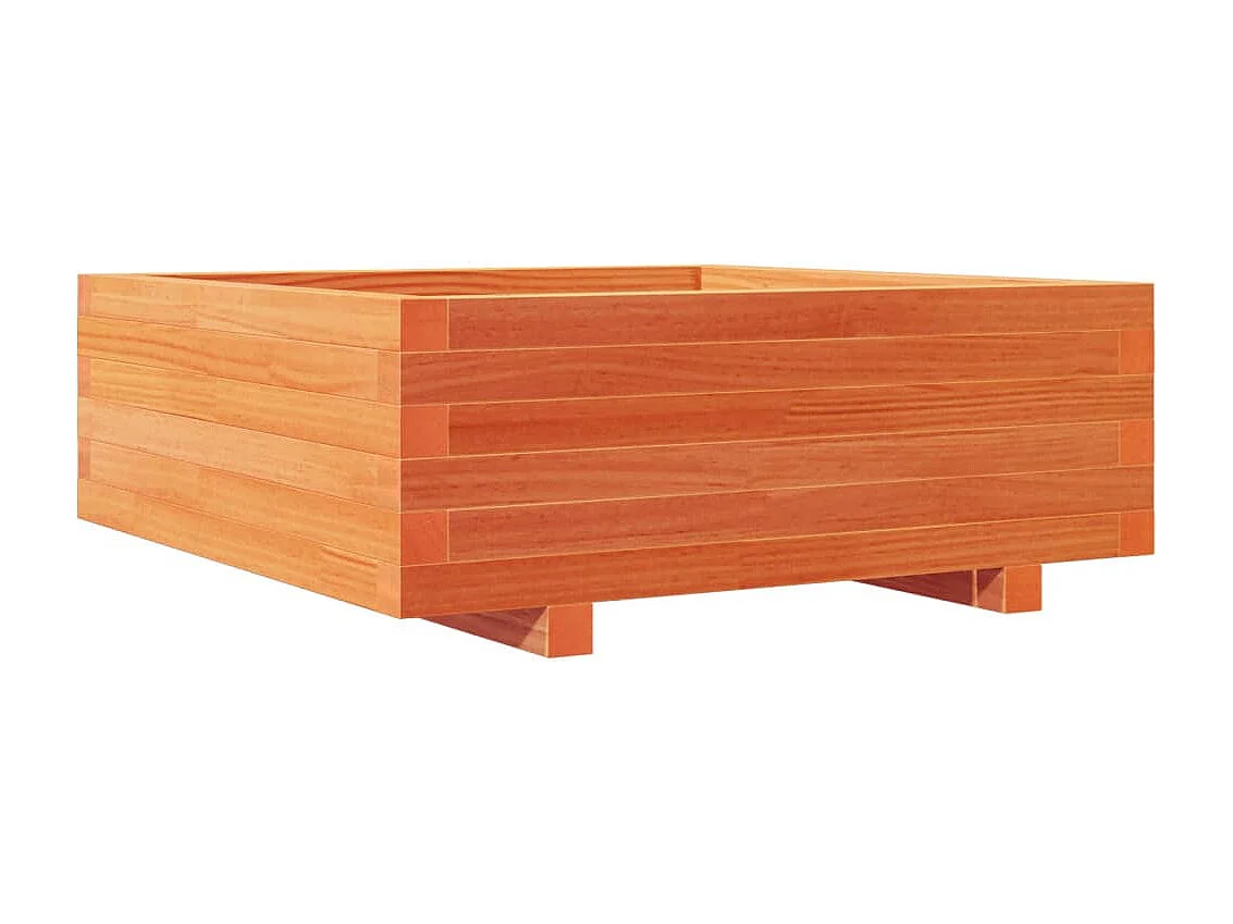 Macetero bancal elevado plantas flores terraza jardín cera 70 x 70 x 26,5 cm madera maciza de pino marrón 02_0038489