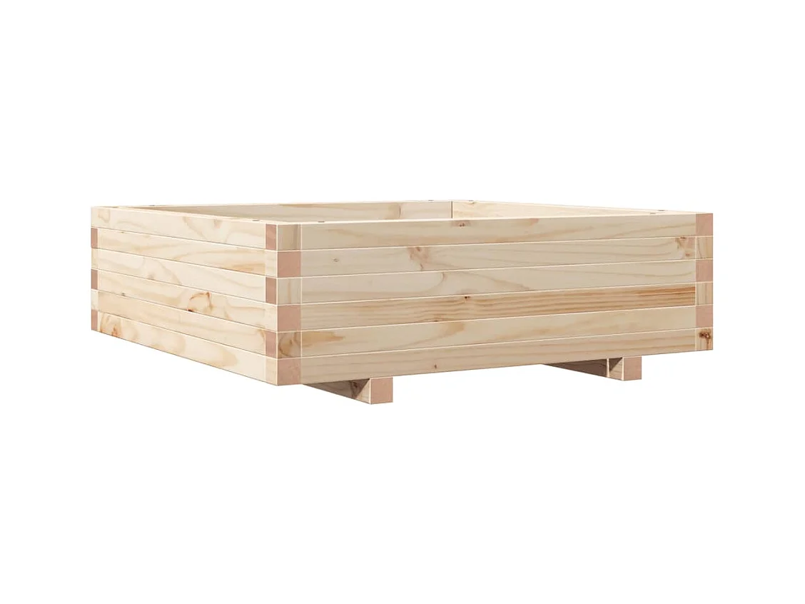 Vassoio per fioriera aiuola rialzata piante fiori terrazza giardino 80 x 80 x 26,5 cm legno di pino massiccio marrone 02_0037892