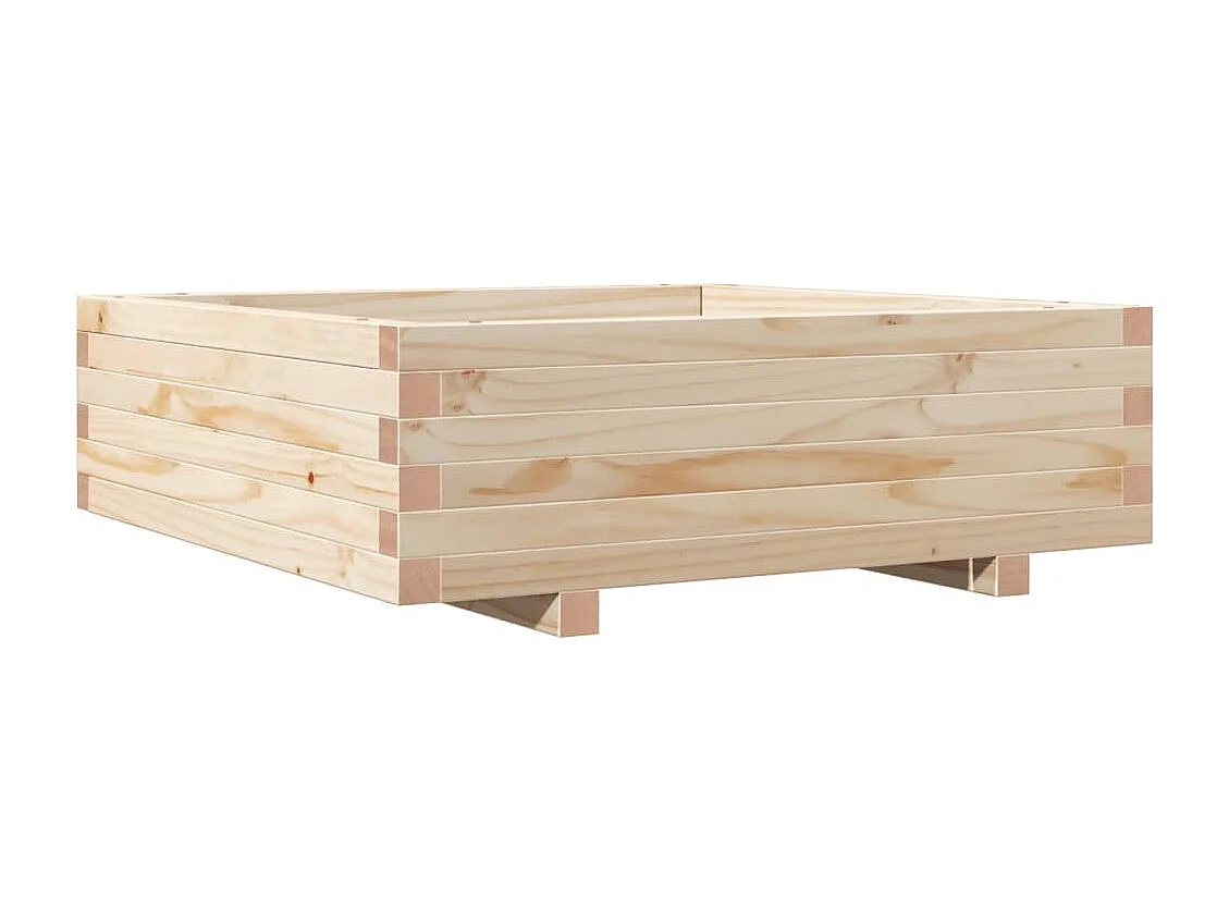 Vassoio per fioriera aiuola rialzata piante fiori terrazza giardino 80 x 80 x 26,5 cm legno di pino massiccio marrone 02_0037892