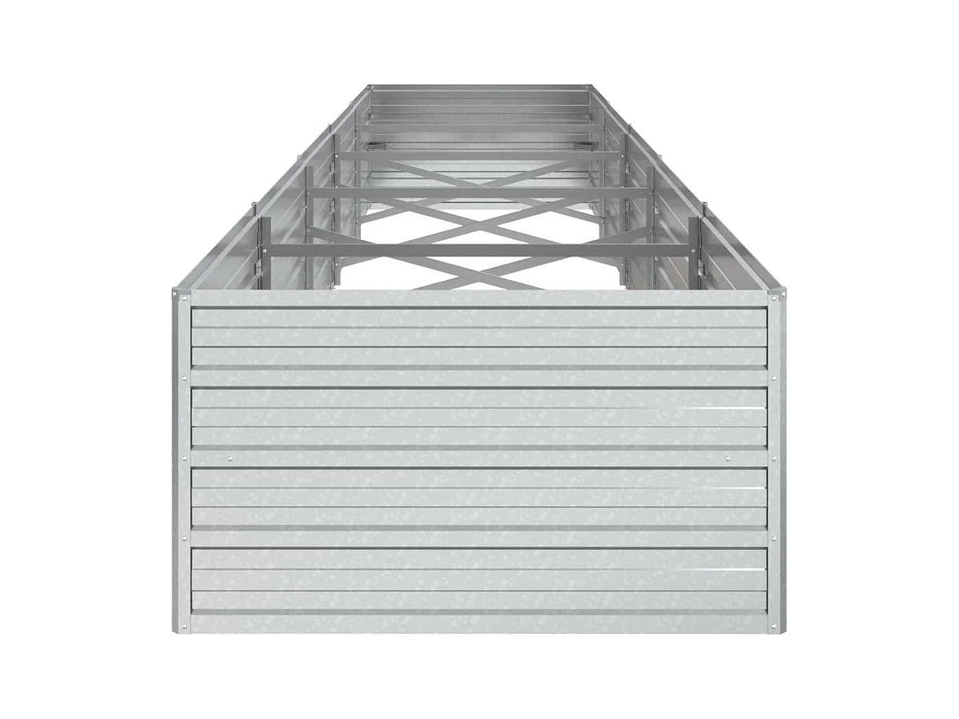 Jardinière bac lit surélevé argenté 400 x 80 x 45 cm 02_0039446