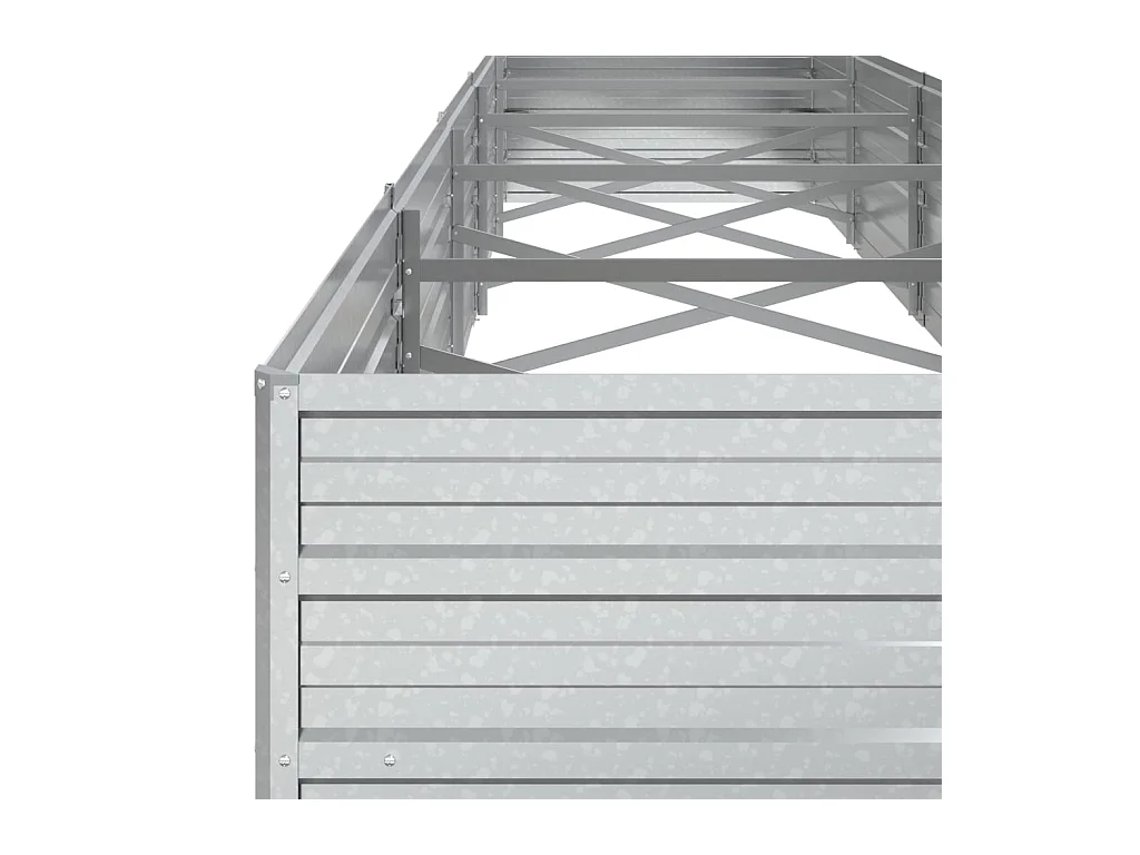 Jardinière bac lit surélevé argenté 400 x 80 x 45 cm 02_0039446