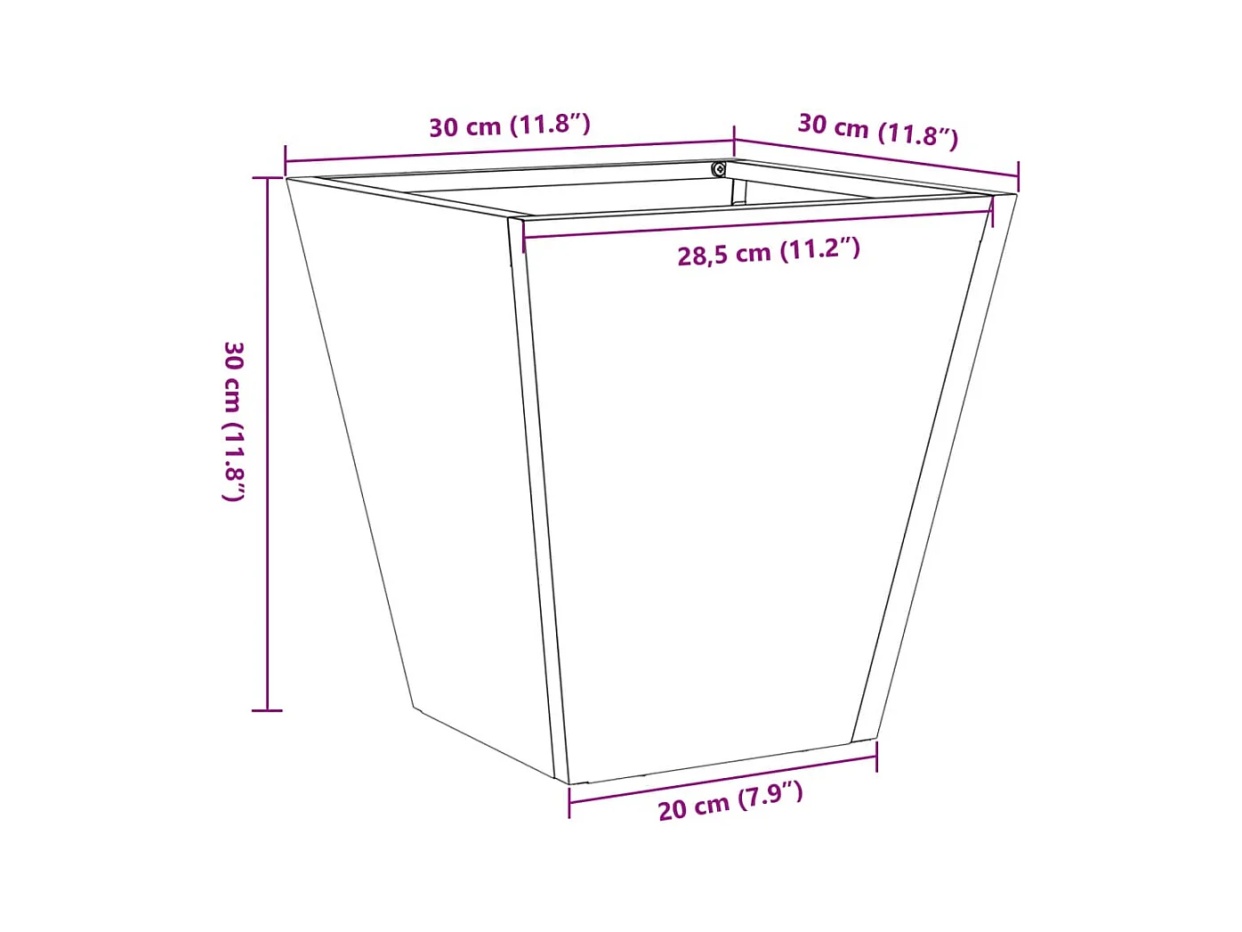 Jardinière bac lit surélevé grise 30 x 30 x 30 cm 02_0037491