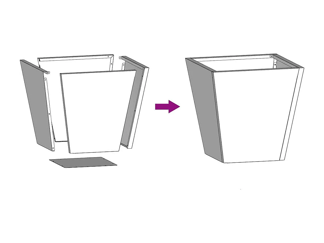 Fioriera aiuola rialzata vassoio piante fiori terrazza giardino 30 x 30 x 30 cm acciaio zincato grigio 02_0037491