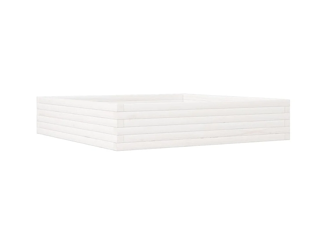 Jardinière bac lit surélevé bois blanche 110 x 110 x 23 cm 02_0037299