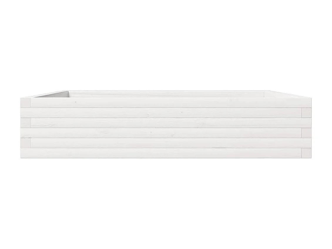 Macetero bancal elevado plantas flores terraza jardín 110 x 110 x 23 cm madera maciza de pino blanco 02_0037299