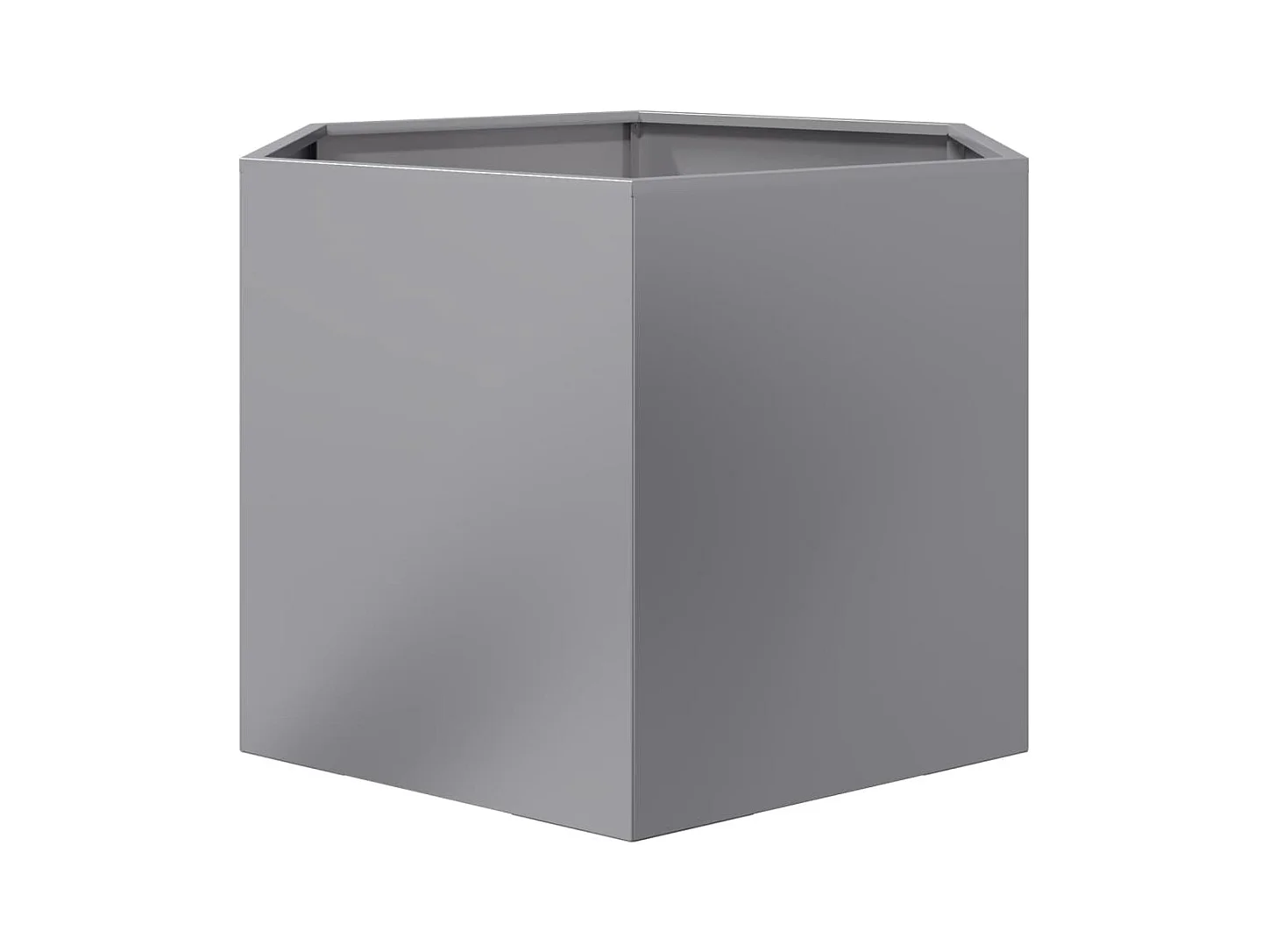 Bandeja para plantador canteiro elevado plantas flores terraço jardim hexágono 69 x 60 x 45 cm aço galvanizado prata 02_0038652