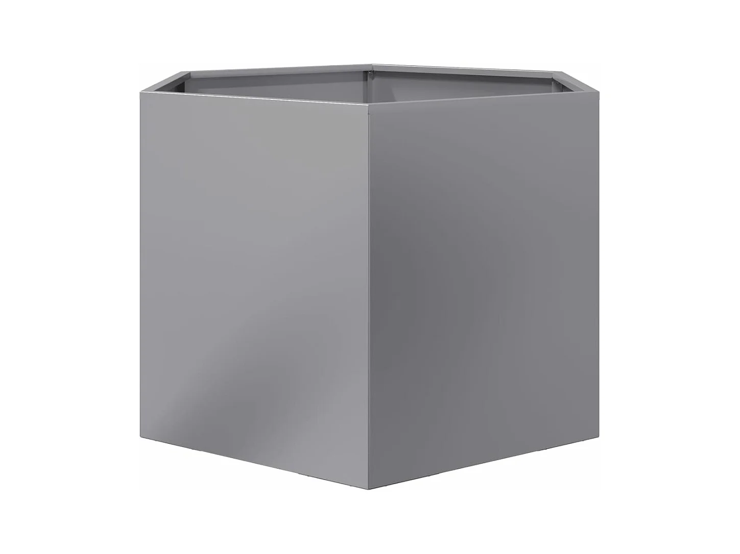 Bandeja para plantador canteiro elevado plantas flores terraço jardim hexágono 69 x 60 x 45 cm aço galvanizado prata 02_0038652