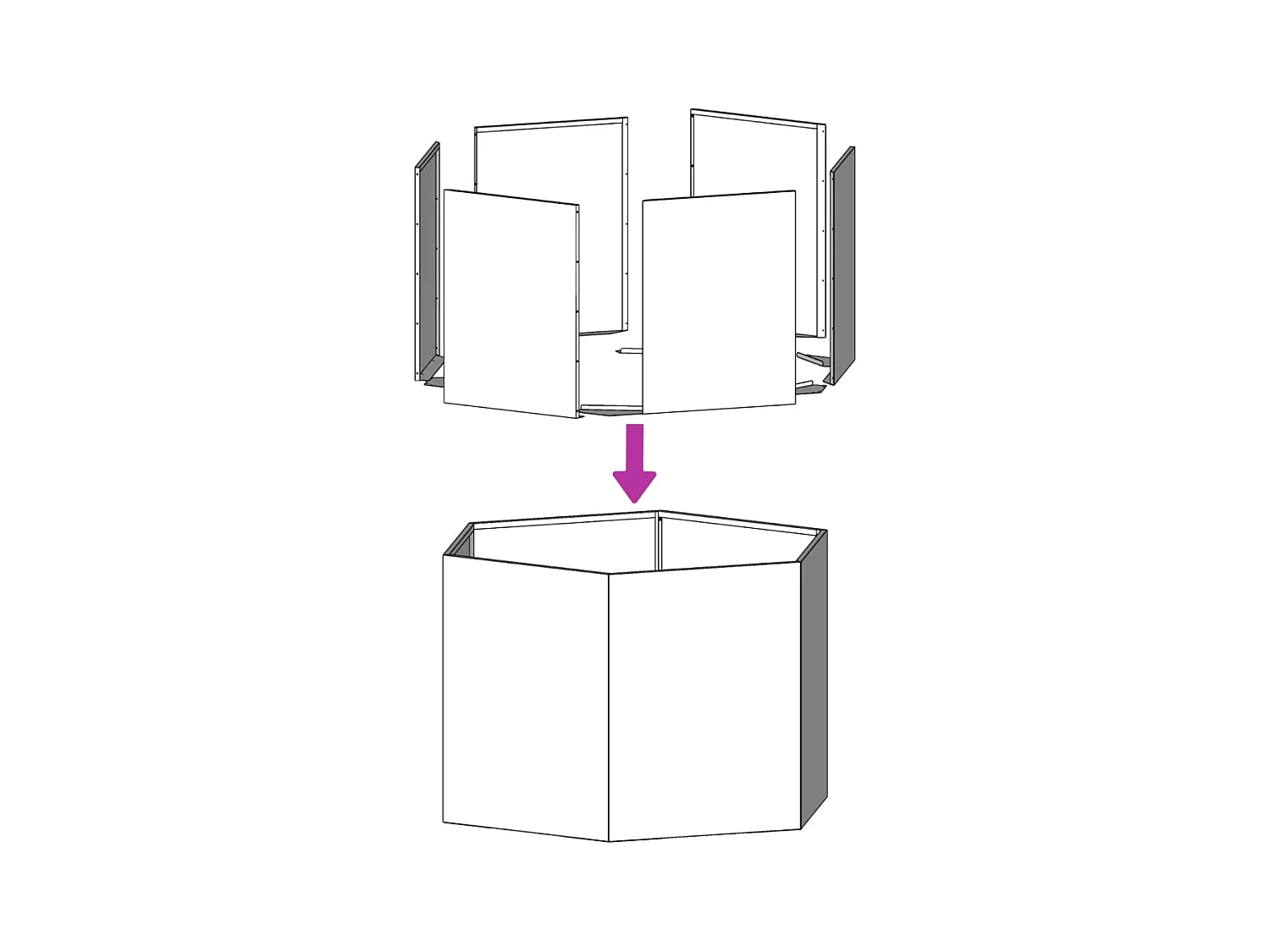 Bandeja para plantador canteiro elevado plantas flores terraço jardim hexágono 69 x 60 x 45 cm aço galvanizado prata 02_0038652