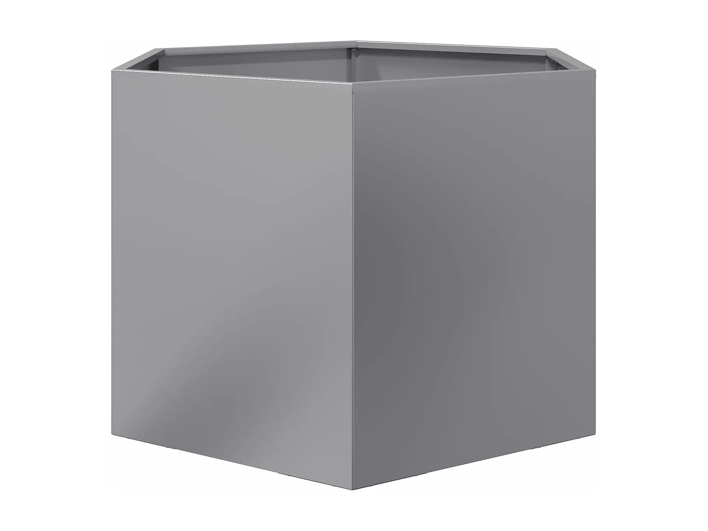 Bandeja para plantador canteiro elevado plantas flores terraço jardim hexágono 69 x 60 x 45 cm aço galvanizado prata 02_0038652