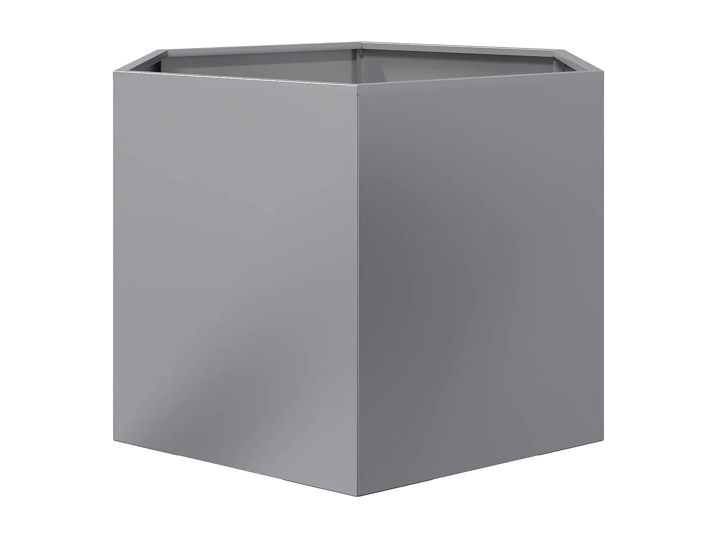 Jardinera hexagonal para plantas flores terraza jardín 69 x 60 x 45 cm acero galvanizado color plata 02_0038652