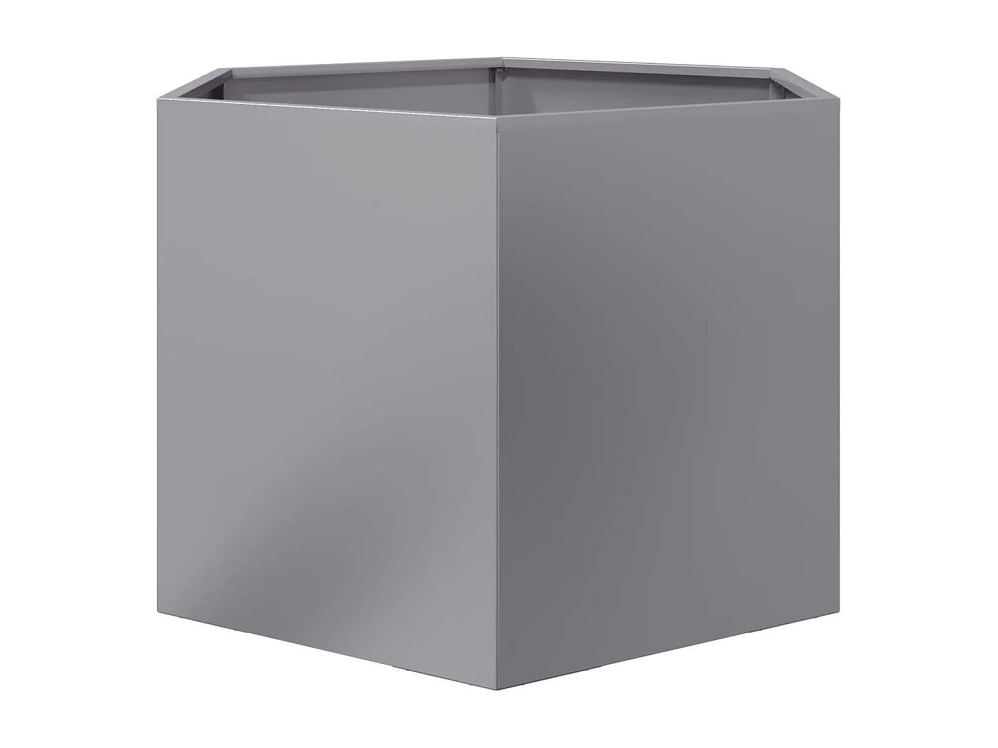 Jardinera hexagonal para plantas flores terraza jardín 69 x 60 x 45 cm acero galvanizado color plata 02_0038652