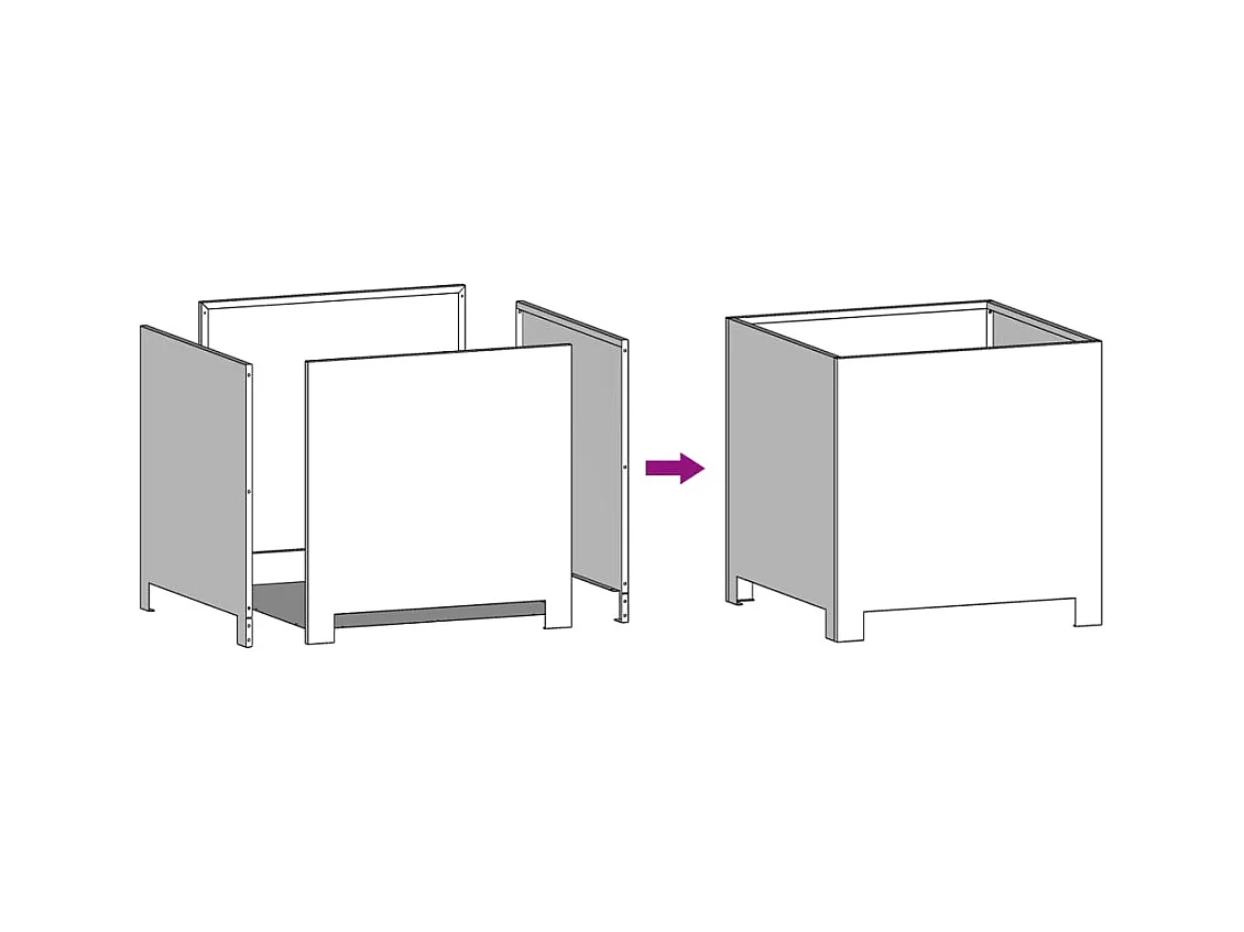 Jardinière bac lit surélevé argenté 30 x 30 x 30 cm 02_0037493