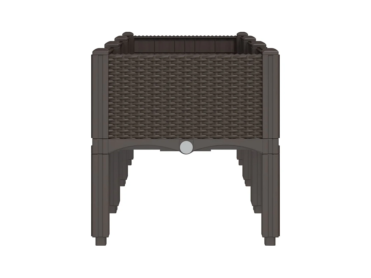 Bandeja para plantar plantas com canteiro elevado flores terraço jardim com pés 120 x 40 x 42 cm PP marrom 02_0038151