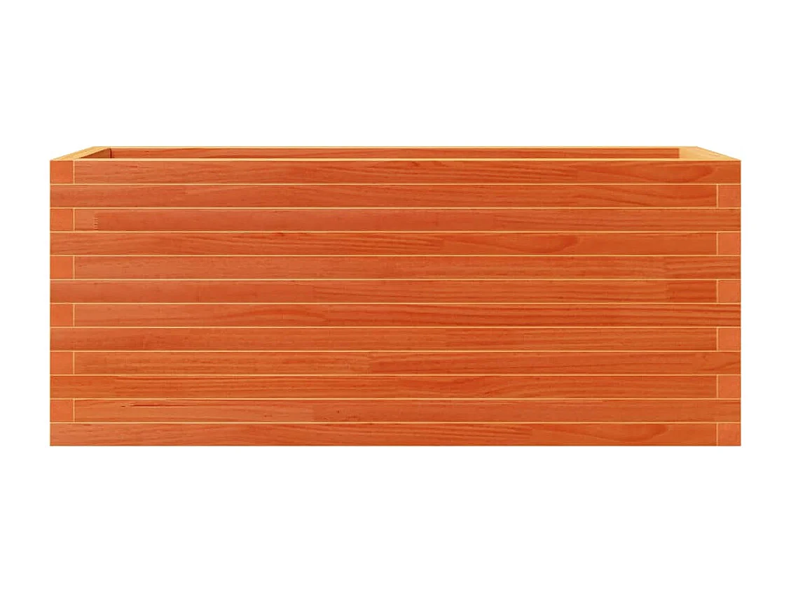 Bandeja para plantador, canteiro elevado, flores, terraço, jardim, cera 110 x 40 x 46 cm, madeira maciça de pinho marrom 02_0038432