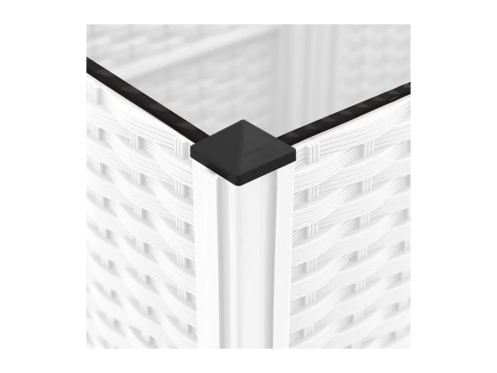 Vassoio per fioriera aiuola rialzata piante fiori terrazza giardino con traliccio 120 x 120 x 121,5 cm PP bianco 02_0038222