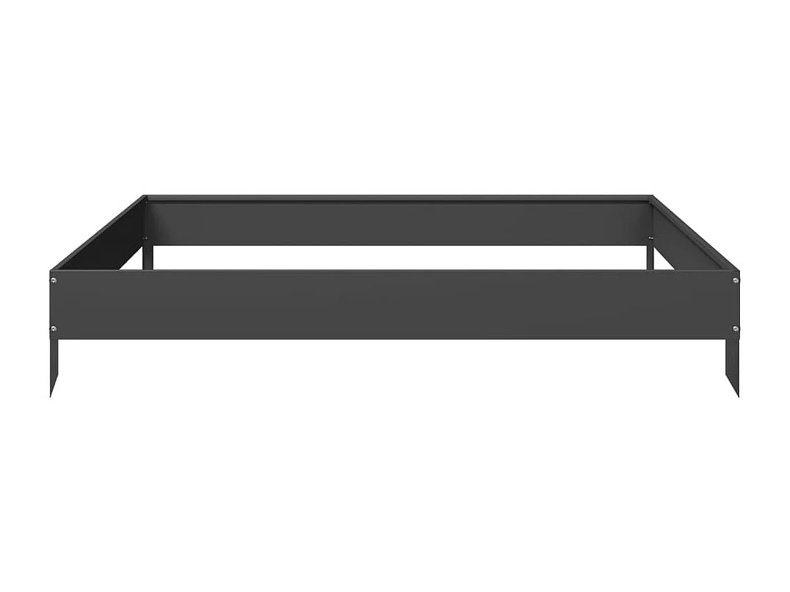 Vassoio per fioriera aiuola rialzata piante fiori terrazza giardino giardino 100 x 100 x 18,5 cm acciaio nero 02_0039257