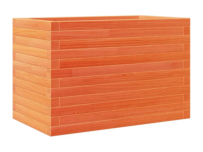 Macetero bancal elevado plantas flores terraza jardín cera 70 x 40 x 46 cm madera maciza de pino marrón 02_0038482