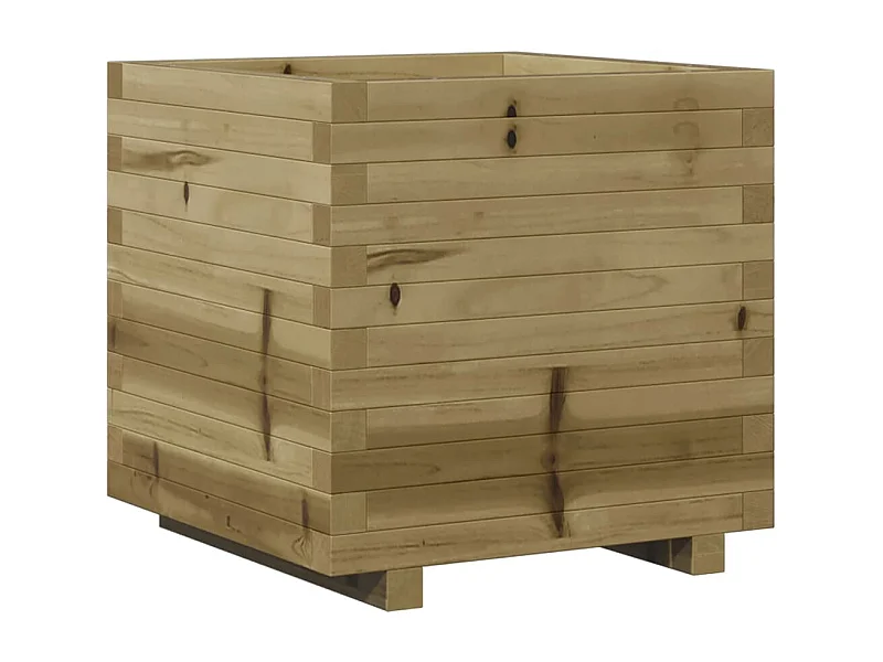 Bandeja para plantas canteiro elevado flores terraço jardim 50 x 50 x 49,5 cm madeira de pinho impregnada marrom 02_0037643