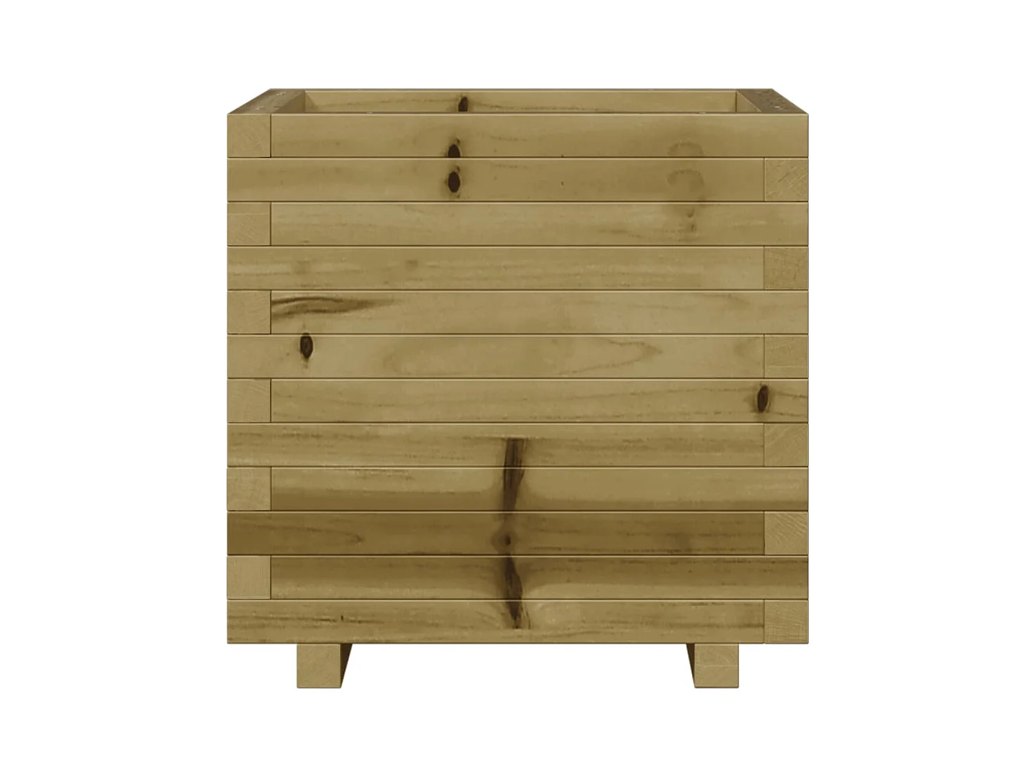 Macetero bancal elevado plantas flores terraza jardín 50 x 50 x 49,5 cm madera de pino impregnada marrón 02_0037643