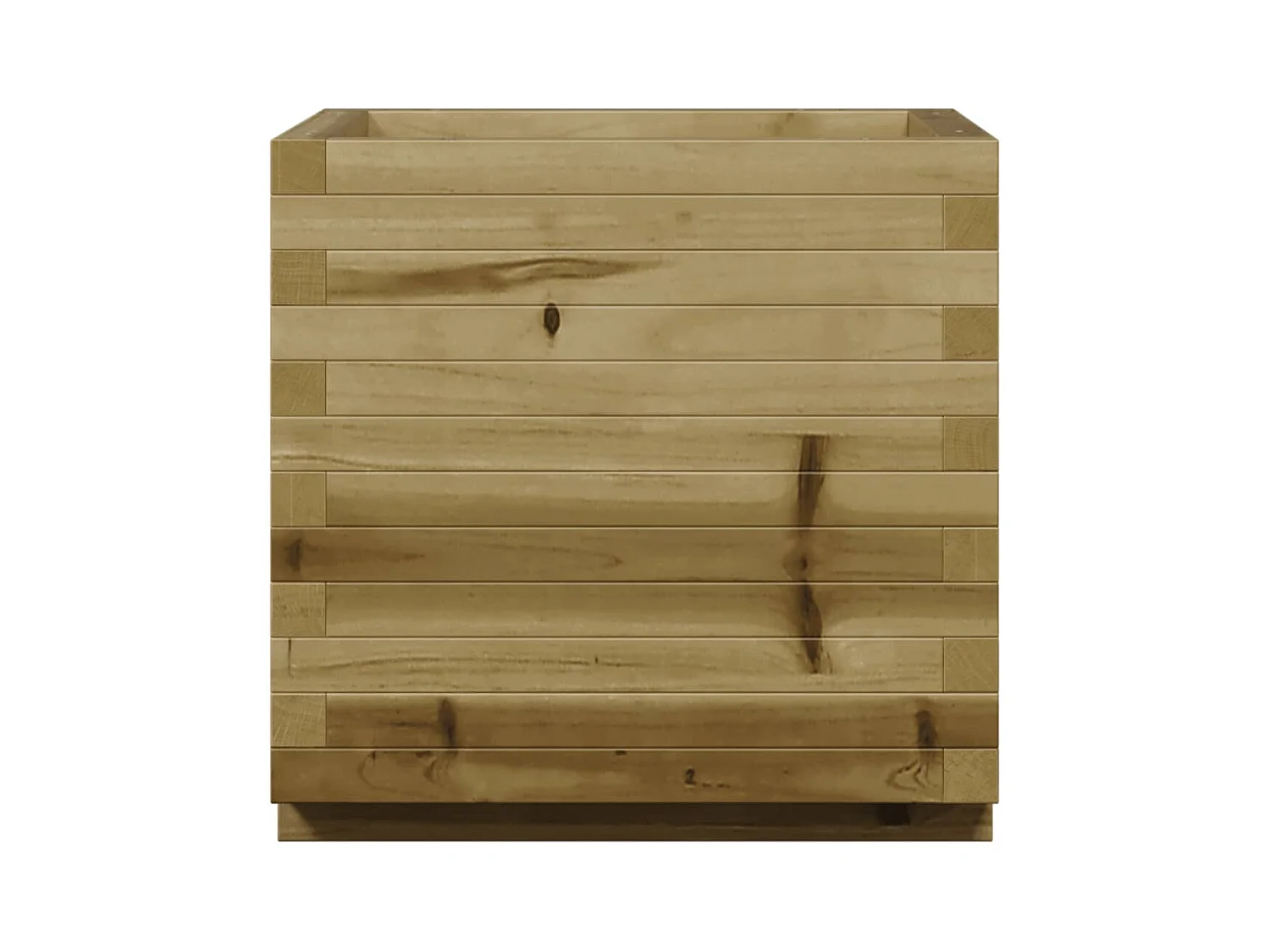Macetero bancal elevado plantas flores terraza jardín 50 x 50 x 49,5 cm madera de pino impregnada marrón 02_0037643