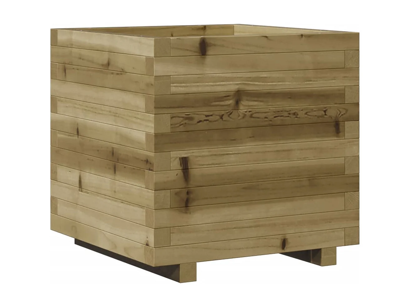 Bandeja para plantas canteiro elevado flores terraço jardim 50 x 50 x 49,5 cm madeira de pinho impregnada marrom 02_0037643