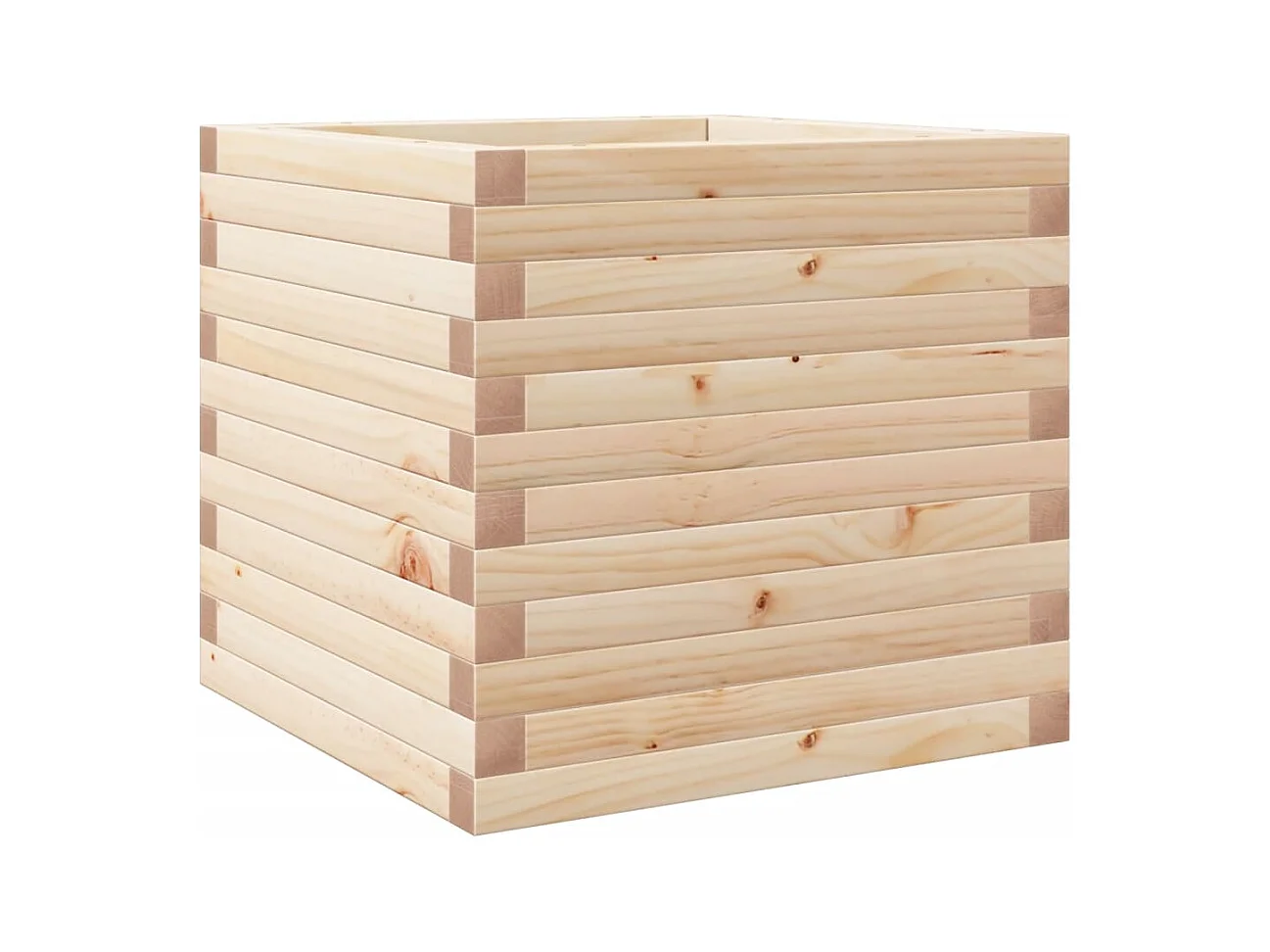 Vassoio per fioriera aiuola rialzata piante fiori terrazza giardino 50 x 50 x 45,5 cm legno di pino massiccio marrone 02_0037636