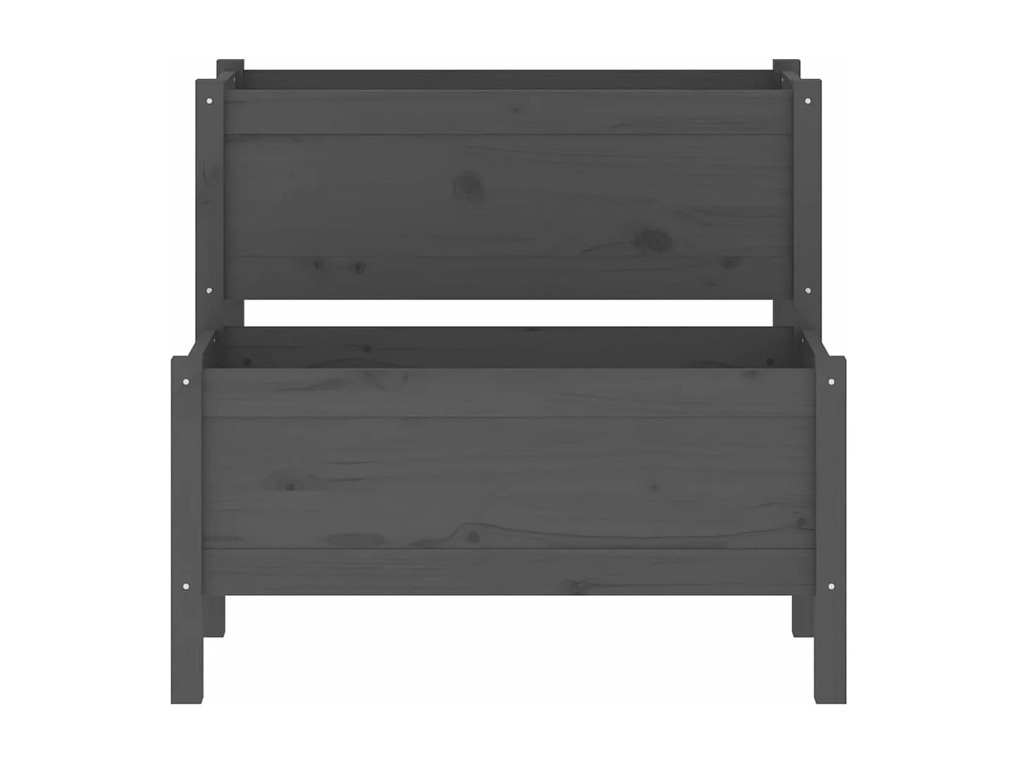 Vassoio per fioriera aiuola rialzata piante fiori terrazza giardino 84,5 x 84 x 75 cm legno massello di pino grigio 02_0037959