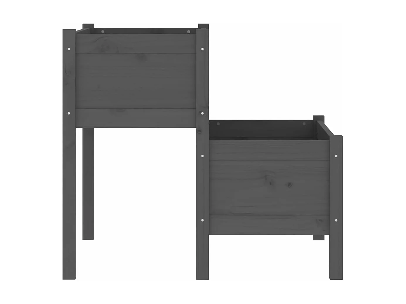 Vassoio per fioriera aiuola rialzata piante fiori terrazza giardino 84,5 x 84 x 75 cm legno massello di pino grigio 02_0037959