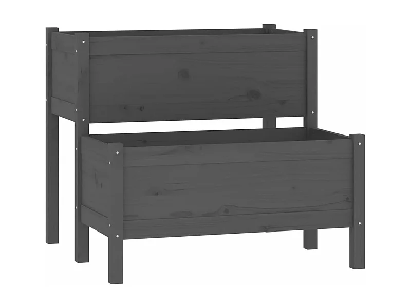 Jardinière bac lit surélevé bois marron 84.5 x 84 x 75 cm 02_0037959