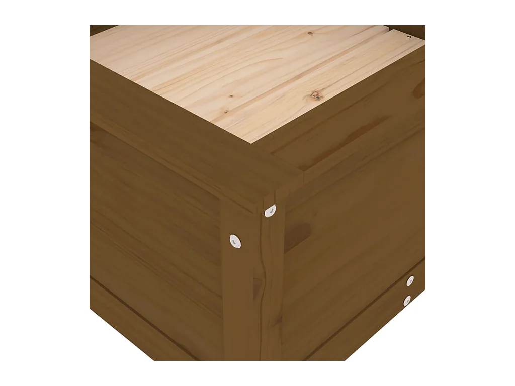 Macetero bancal elevado plantas flores terraza jardín 82,5 x 82,5 x 39 cm madera maciza de pino marrón 02_0037945