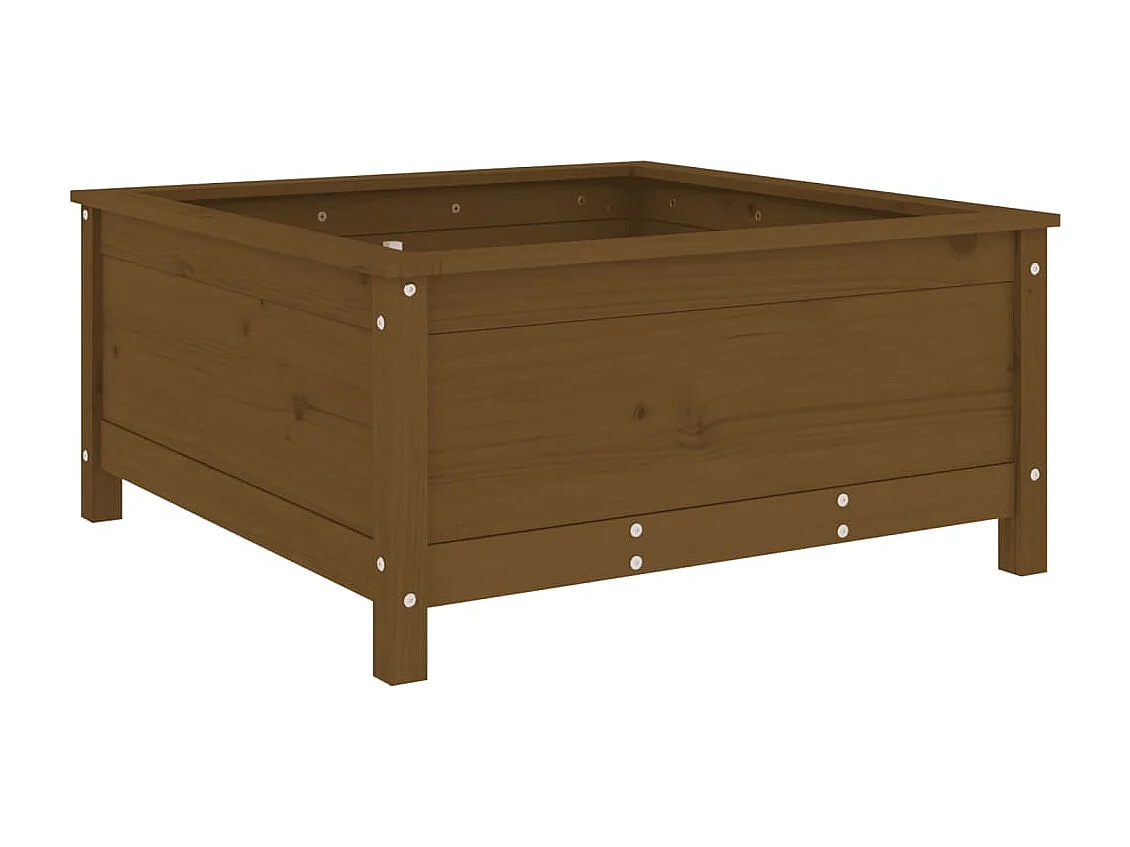 Vassoio per fioriera aiuola rialzata piante fiori terrazza giardino 82,5 x 82,5 x 39 cm legno massello di pino marrone 02_0037945
