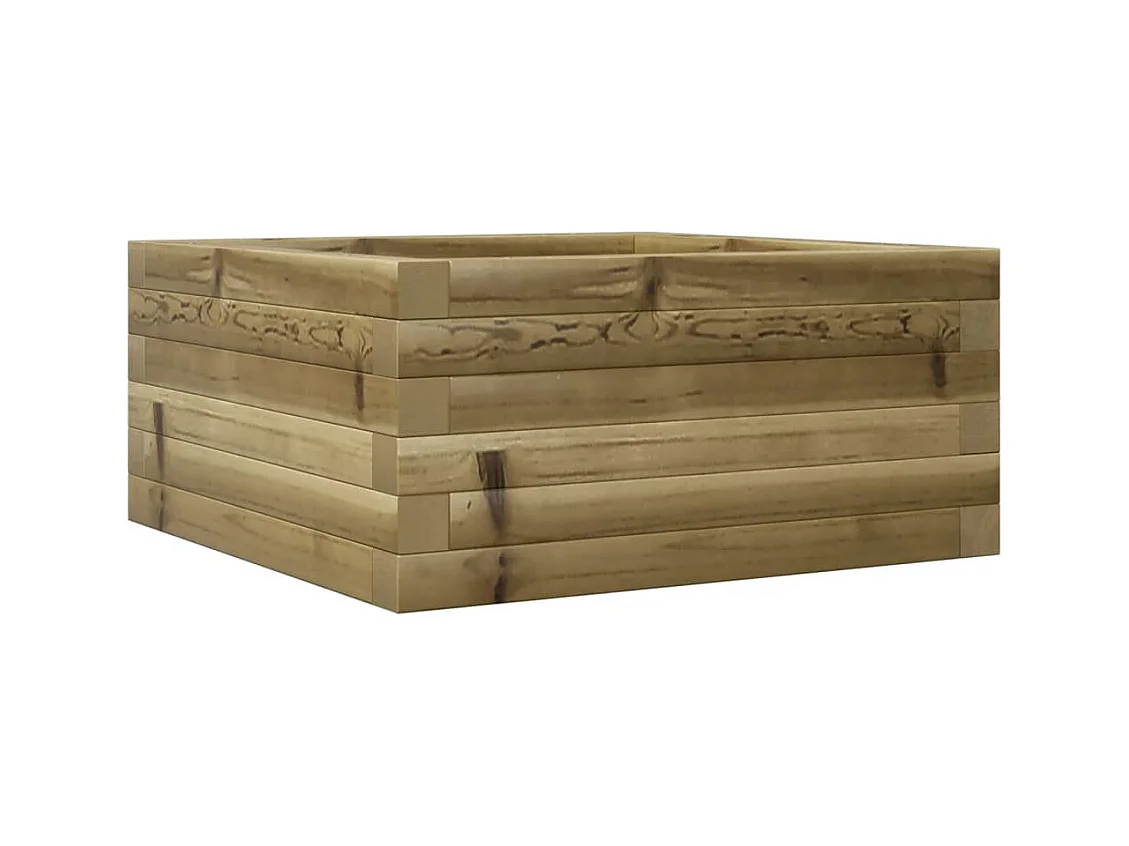 Vassoio per fioriera aiuola rialzata piante fiori terrazza giardino 50 x 50 x 23 cm legno di pino impregnato marrone 02_0037627