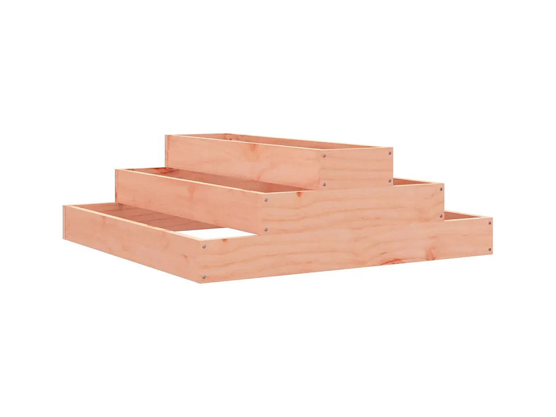 Vassoio per fioriera aiuola rialzata piante fiori terrazza giardino 80 x 80 x 27 cm legno massello di abete Douglas marrone 02_0037895