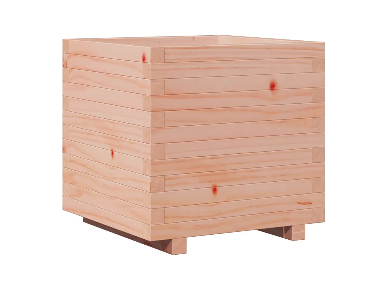 Macetero bancal elevado plantas flores terraza jardín 50 x 50 x 49,5 cm madera maciza de abeto Douglas marrón 02_0037649