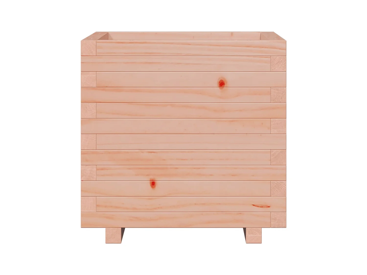 Macetero bancal elevado plantas flores terraza jardín 50 x 50 x 49,5 cm madera maciza de abeto Douglas marrón 02_0037649