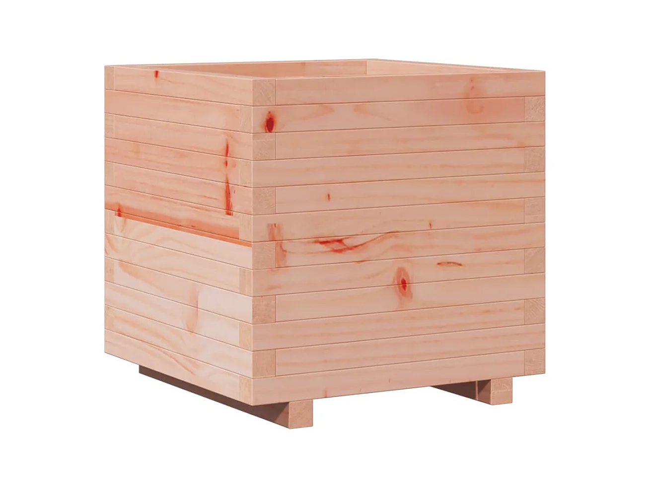 Macetero bancal elevado plantas flores terraza jardín 50 x 50 x 49,5 cm madera maciza de abeto Douglas marrón 02_0037649