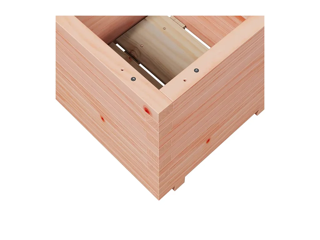 Macetero bancal elevado plantas flores terraza jardín 50 x 50 x 49,5 cm madera maciza de abeto Douglas marrón 02_0037649