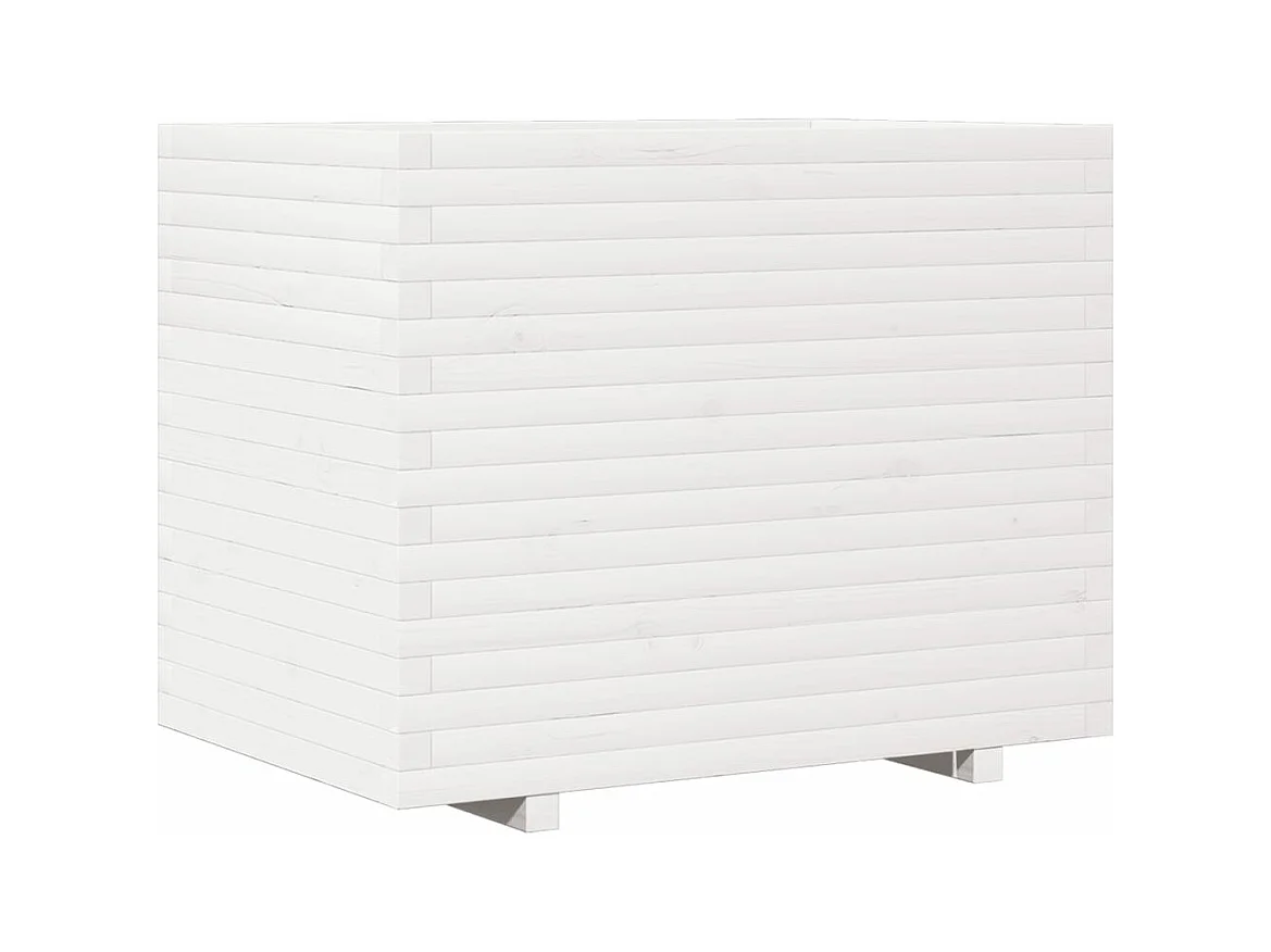 Jardinière bac lit surélevé bois blanche 90 x 60 x 72.5 cm 02_0038041