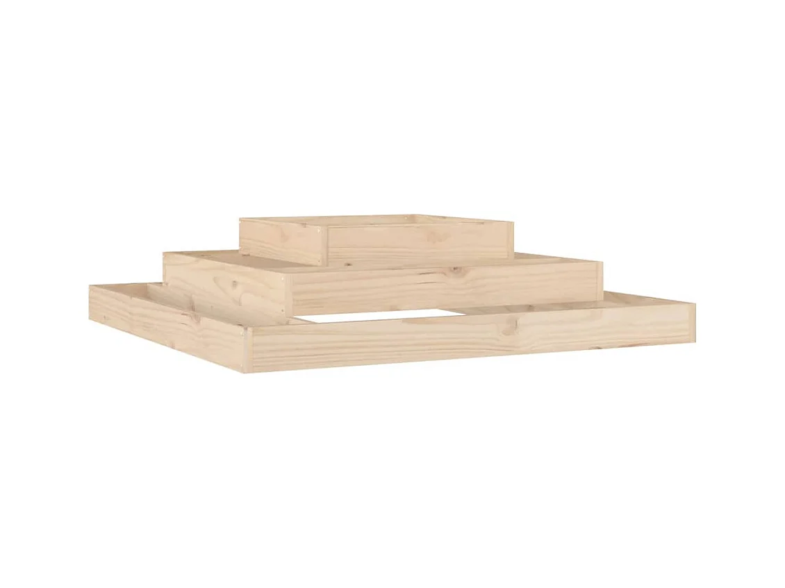 Jardinière bac lit surélevé bois marron 110 x 110 x 27 cm 02_0037306