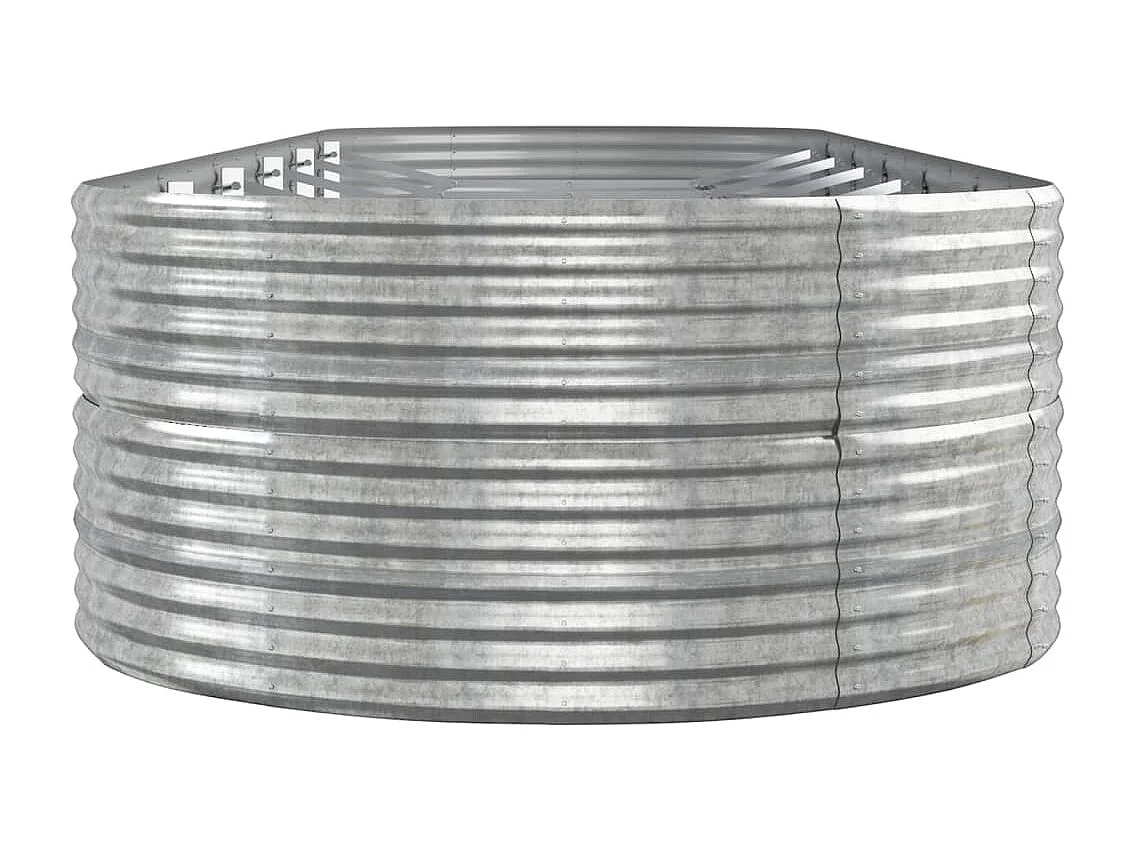 Bandeja para plantador, canteiro elevado, plantas, flores, terraço, jardim, jardim, prata, aço revestido com pó, prata 02_0039703