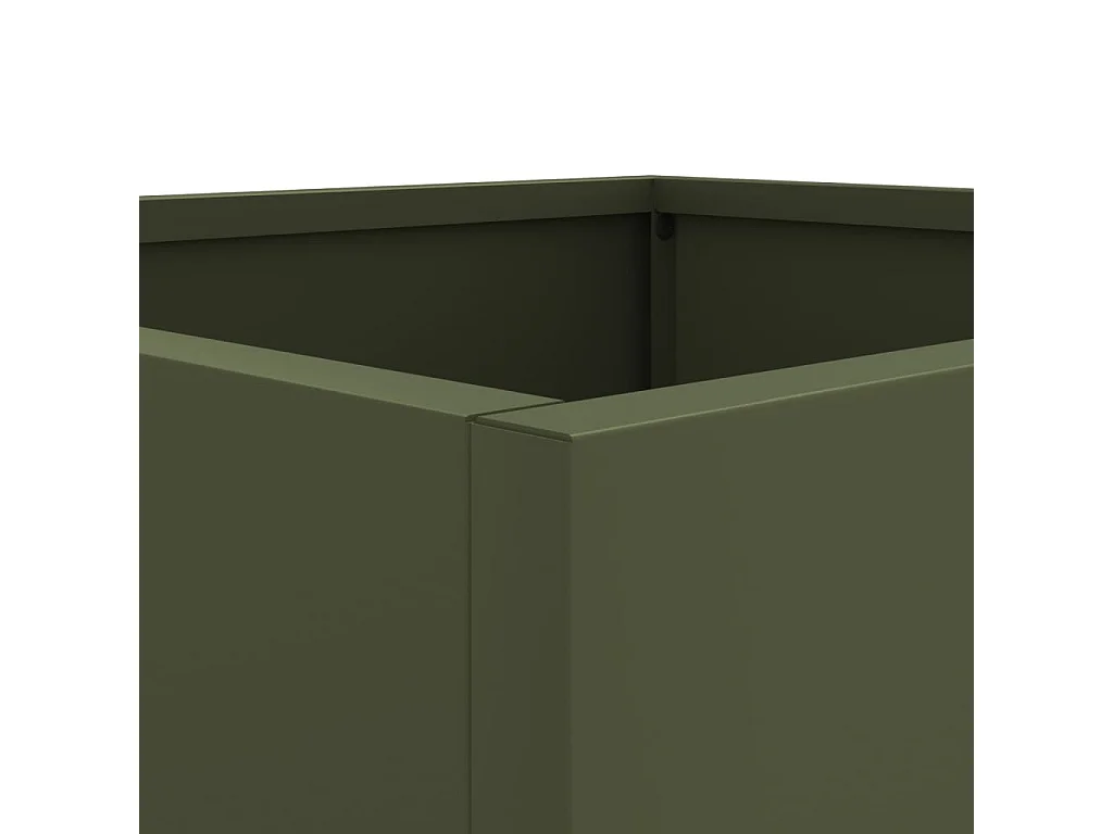 Vaso per fioriera aiuola rialzata piante fiori giardino terrazze set da 2 oliva 32 x 30 x 29 cm verde acciaio 02_0039080