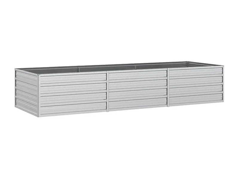 Vassoio per fioriera aiuola rialzata piante fiori terrazza giardino giardino 240 x 80 x 45 cm argento acciaio zincato Argento 02_0039413