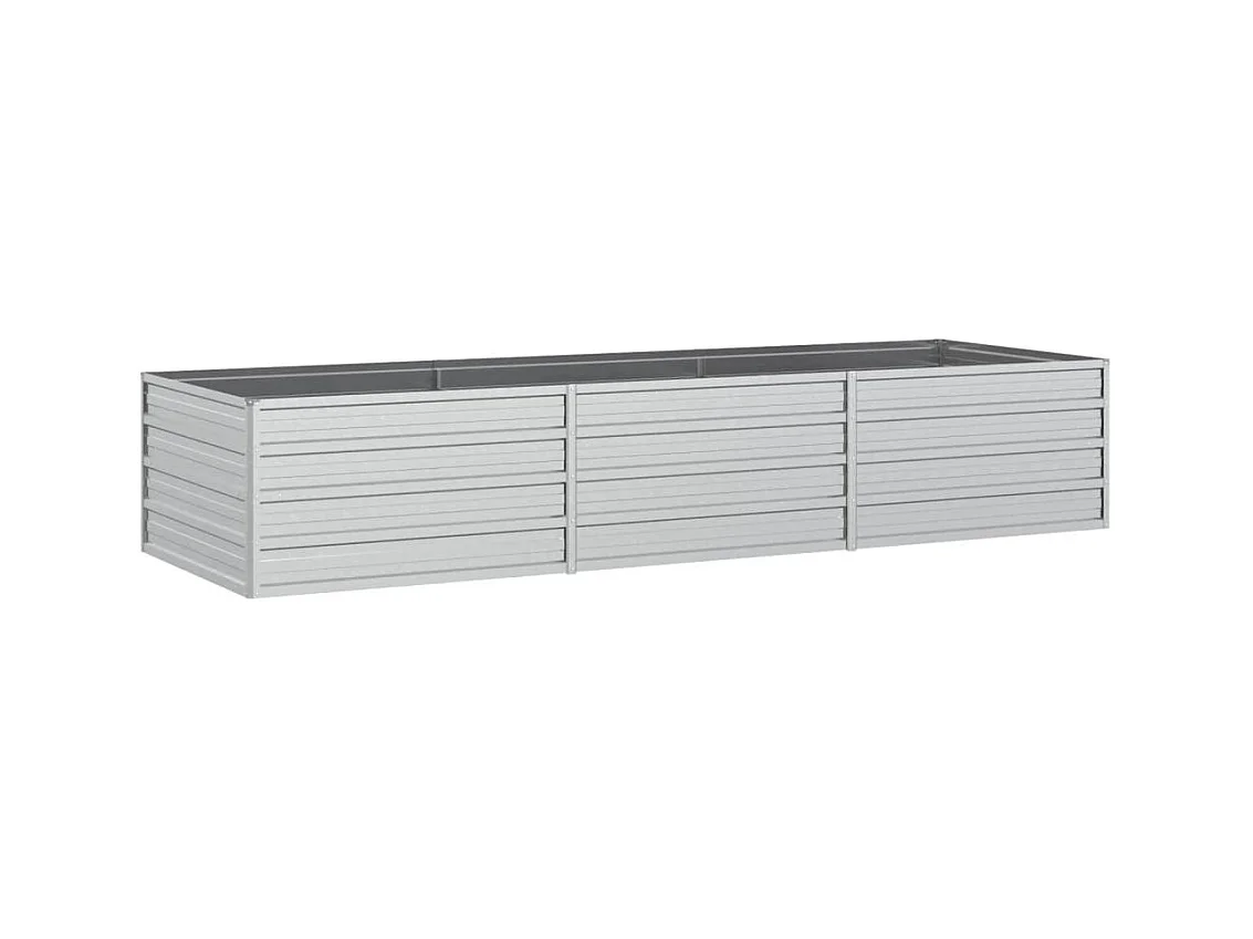 Vassoio per fioriera aiuola rialzata piante fiori terrazza giardino giardino 240 x 80 x 45 cm argento acciaio zincato Argento 02_0039413