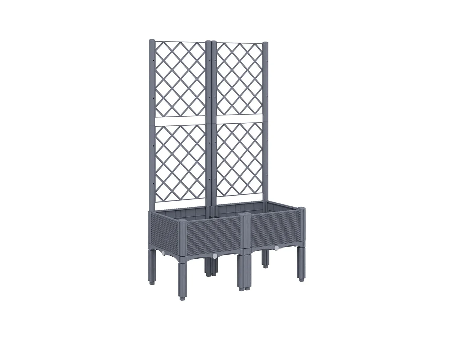 Jardinière bac lit surélevé grise 80 x 40 x 142 cm 02_0038310