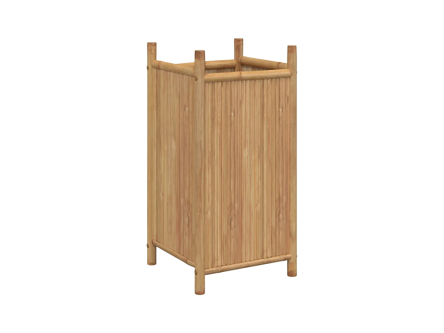 Bandeja para plantador de plantas com canteiro elevado flores terraço jardim 40 x 40 x 80 cm bambu marrom 02_0037585