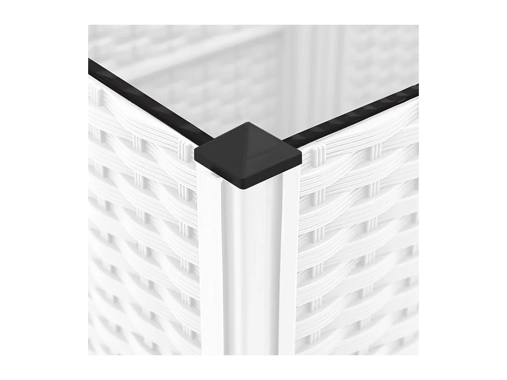 Vaso per fioriera aiuola rialzata piante fiori terrazza giardino con traliccio 80 x 40 x 136 cm PP bianco 02_0038305