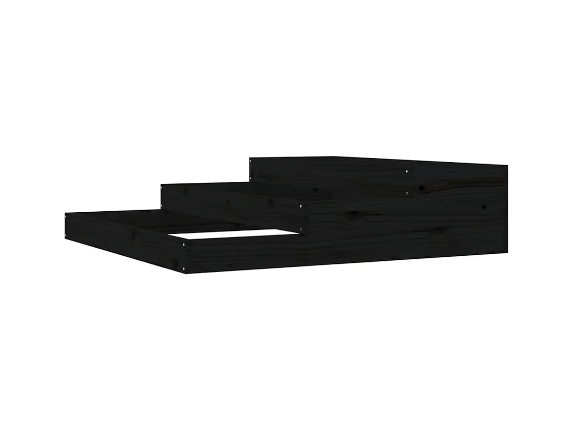 Vassoio per fioriera aiuola rialzata piante fiori terrazza giardino 107 x 107 x 27 cm legno massiccio di pino nero 02_0037296