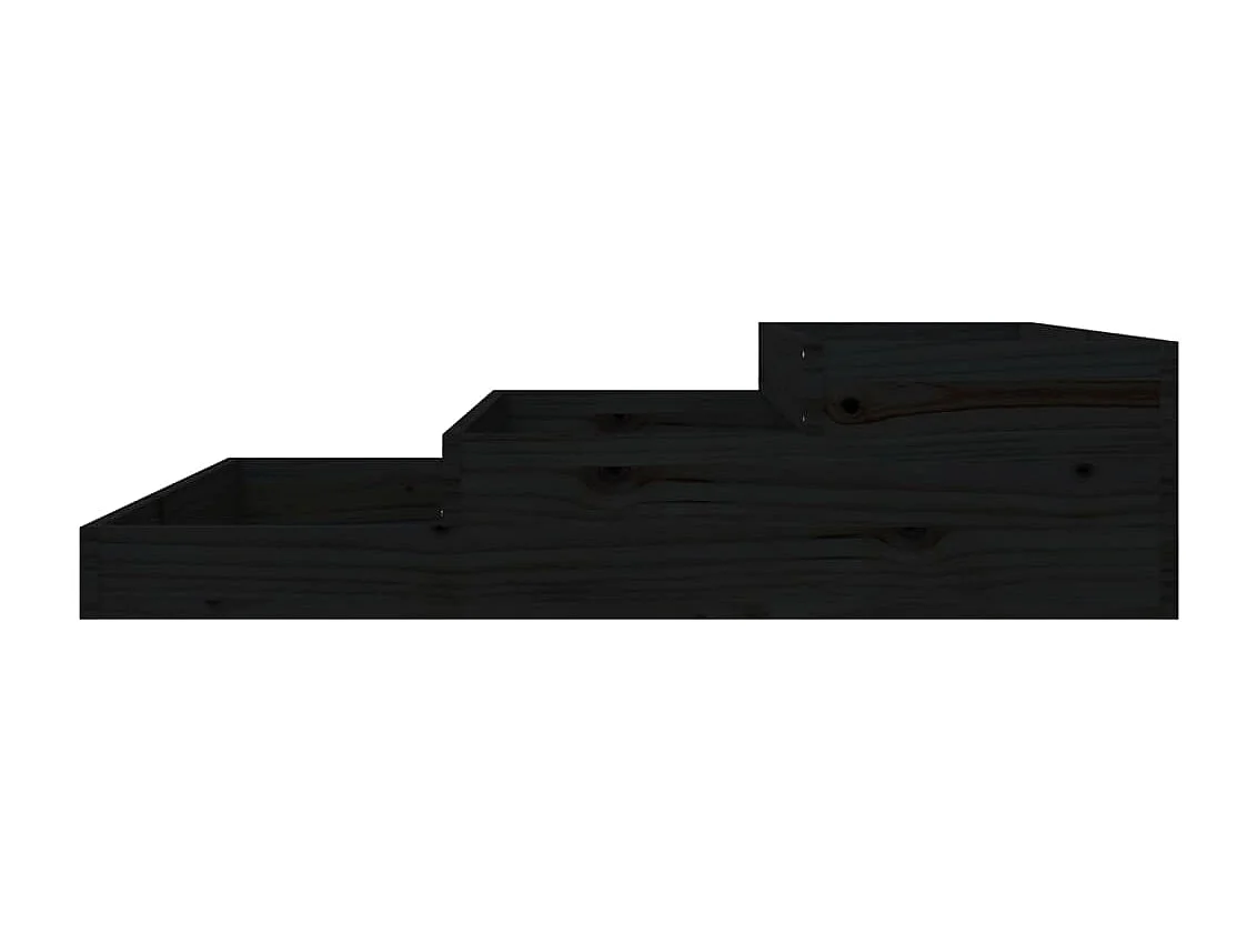 Vassoio per fioriera aiuola rialzata piante fiori terrazza giardino 107 x 107 x 27 cm legno massiccio di pino nero 02_0037296