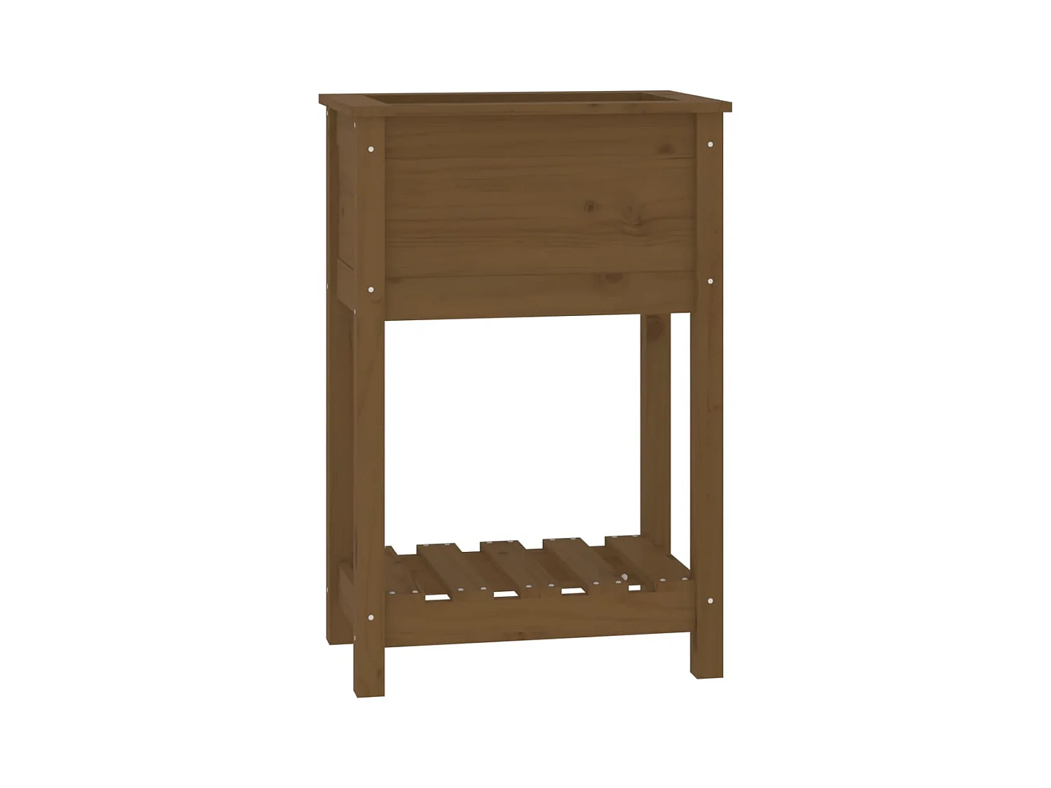 Vassoio per fioriera aiuola rialzata piante fiori terrazza giardino con ripiano 54 x 34,5 x 81 cm legno di pino marrone 02_0038389