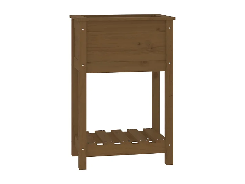 Vassoio per fioriera aiuola rialzata piante fiori terrazza giardino con ripiano 54 x 34,5 x 81 cm legno di pino marrone 02_0038389